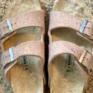 Birkenstock shearling cozy chic  sandals